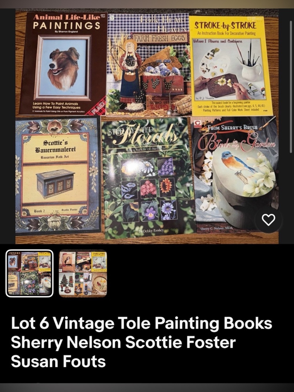Lot of 6 Vintage Tole Painting Books - Assorted Cover Art